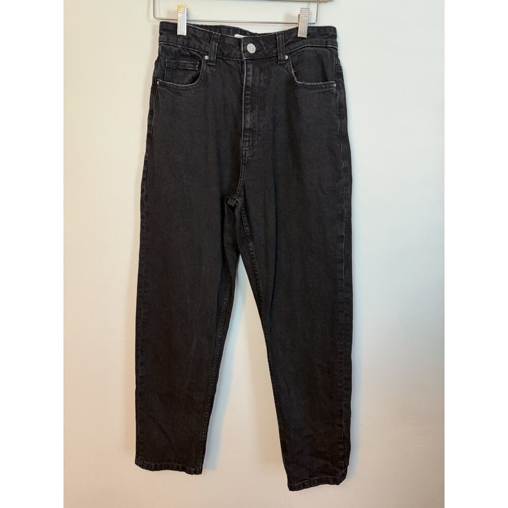 Zara Black High Rise Straight Leg Jeans Black Sz 6